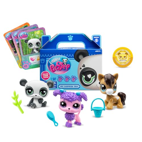 BANDAI - Littlest Pet Shop - 3 Haustiere Überraschung - Sammlertiere - Offizielle Lizenz - Niedliche kleine Tiere - BF00568