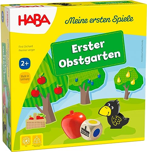 Haba 4655 - Meine ersten Spiele Erster Obstgarten, unterhaltsames Brettspiel rund um Farben und Formen ab 2 Jahren, Holzspielzeug und Lernspiel, der Spieleklassiker für kleine Kinder